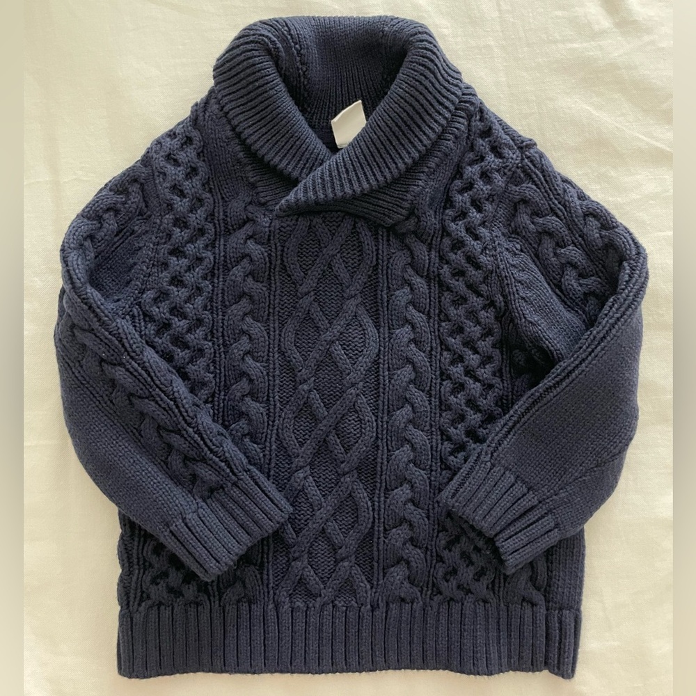 Toddler Navy Cable Knit Sweater